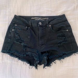 AMERICAN EAGLE Stretch Black Jean Shorts Size 6